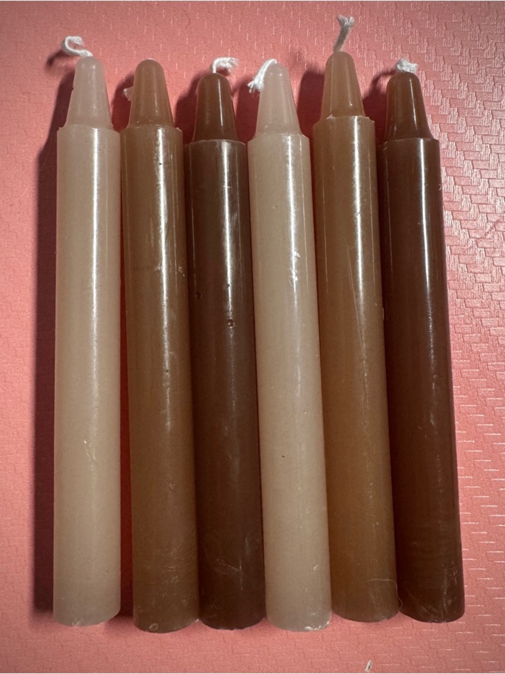 Set of 30 Mini Taper Candles Neutral Brown Tones 4” Spell Candles Event Decor